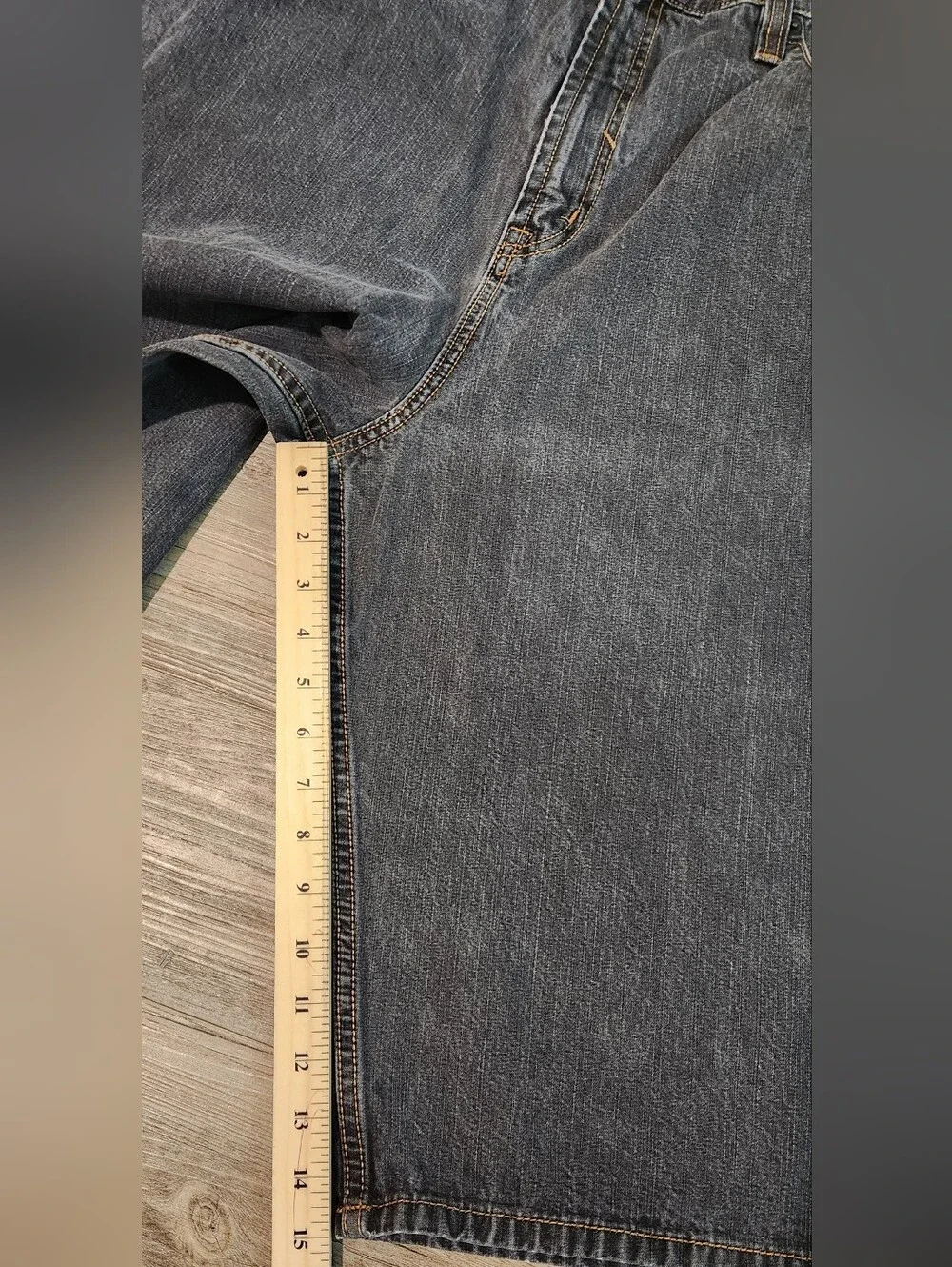Rocawear Jeans Shorts Men 40x15 Grey Faded Y2K Grunge Baggy Hiphop Skater Vtg